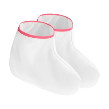 White Terry Cloth Socks for Paraffin Treatments, 2 pcs