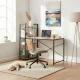 ModernHome Computer Desk with 3 Shelves, 120x60 cm, Light Oak