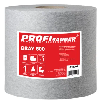 Industrial Non-Woven Cleaning Cloth Roll ProfiSauber GRAY 500, 500 Sheets, Gray