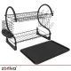 2-Tier Dish Drying Rack Zortiva 54 x 26 x 37 cm, Black