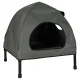 Dog and Cat Bed House, Pet Tent, 60x54x44 cm, Grey/Black