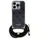 Guess iPhone 16 Pro Case Crossbody Cord 4G Print with Lanyard, Black