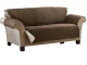 Reversible Quilted Sofa Cover, 240x165 cm, Brown/Cream