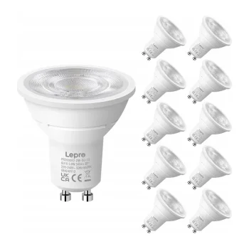 LEPRO 200082-DW-EU-10 GU10 LED Bulbs, 3.6W, 345 lm, 6500K, 38°, 10 pcs.
