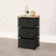 3 Drawer Fabric Storage Organizer ModernHome Loft Style Dresser for Small Spaces, Black