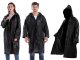 Waterproof Rain Poncho for Adults with Hood, Lightweight Packable Raincoat, Black