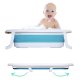 Nicekids Folding Baby Bathtub with Cushion, Blue/White