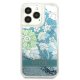 Guess iPhone 13 Pro Max Case Flower Liquid Glitter Green