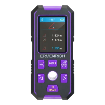 Ermenrich Ping SM90 3-in-1 Stud Detector with Laser Tape Measure, Black/Purple