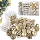 100 Pieces Christmas Tree Decoration Balls and Star Set, Gold
