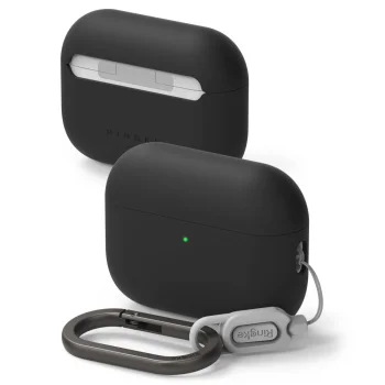 Ringke Silicone Case for AirPods Pro 3 with Carabiner, Black