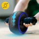 Pilvo preso treniruoklis ratukas 4FIZJO AB Wheel XL, juodas/mėlynas