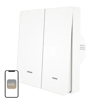 MOES ZS-B-EU2 2-Channel ZigBee Smart Light Switch ZS-B-EU2-WH-MS