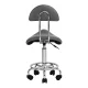 Activeshop 6001 Cosmetic Stool with Backrest, Grey