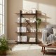 ModernHome S-04A Industrial Loft Bookshelf, 4 Shelves, Metal Frame