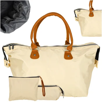 Multifunctional Stroller and Travel Bag Set with Pouches, Beige