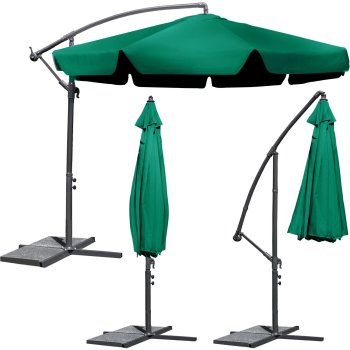 Salokāms dārza lietussargs, saulessargs, 8 segmentu, zaļš, 300cm | Folding Garden Umbrella