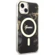 Guess iPhone 14 Case IML Golden Marble MagSafe, Black