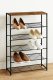 Industrial 5-Tier Shoe Rack, Metal and Wood Storage Organizer