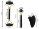 3-in-1 Jade Face Massager Roller and Gua Sha Stone Set, black