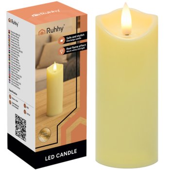 Ruhhy 26484 Flickering LED Candle 12.5x5 cm, 1 pc