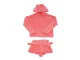 Women\'s Two-Piece Plush Pajamas with Hood, Size M, Pink