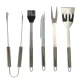Grill utensil set with 5 stainless steel tools and case, 6-in-1 BBQ accessories
