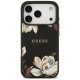Guess Grained Flowers Classic Logo MagSafe Phone Case Cover iPhone 17 Pro - black