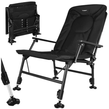 Trizand Adjustable Fishing Chair with Armrests, Black
