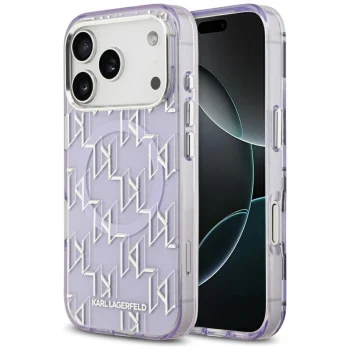 Karl Lagerfeld IML KL Monogram MagSafe Case for iPhone 17 Pro, Purple