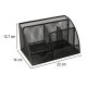 Metal Mesh Desk Organiser with 7 Compartments and Drawer, Black