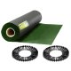 Plonos Heavy Duty Weed Barrier Fabric 1.6x100m 90gsm with 100 Stakes, Black Green