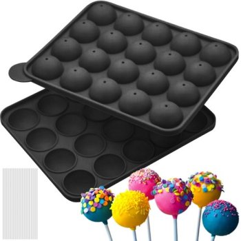 Ruhhy 21808 Silikona veidne keikpopsiem un cepumiem, 20 bumbiņas