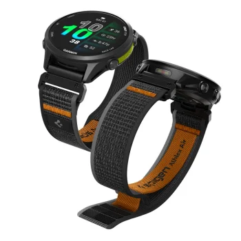 Spigen Athlex Air Watch Strap for Garmin QuickFit 22mm - Black and Orange