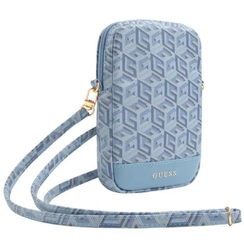 Guess Zip GCube Bottom Stripe Phone Bag, Blue
