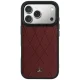 Mercedes Leather Crossed Lines MagSafe Case for iPhone 17 / 18 Pro Max - Burgundy