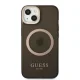 Guess Gold Outline Translucent MagSafe Case for iPhone 13 - Black