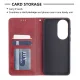 Huawei P50 Geometric Pattern Leather Stand Case Cover - Red