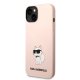 Karl Lagerfeld Silicone Case for iPhone 14 Plus with Choupette Icon Pink