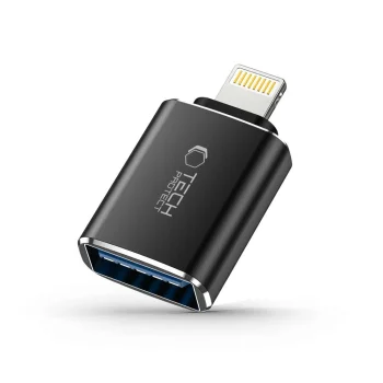 Tech-Protect UltraBoost Lightning (Male) / USB-A (Female) OTG Adapter, Black