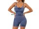 Women\'s Sports Romper Push Up S/M, Blue