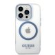 Guess iPhone 14 Pro Max vāciņš Metal Outline MagSafe Zils