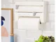 4-in-1 Kitchen Organizer and Foil/Paper Dispenser, White