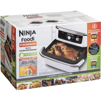 Аэрогриль Ninja AF500EUWH Foodi FlexDrawer, 10.4 л, белый