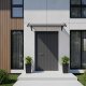 Door Canopy 100x80 cm Polycarbonate Awning for Entrance MultiGarden