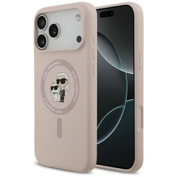 Karl Lagerfeld iPhone 17 Pro Max Case Silicone Karl&Choupette MagSafe, Pink