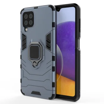 Ring Armor Case with Ring Kickstand for Samsung Galaxy A22 4G, Blue