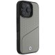 BMW iPhone 16 Pro Case Sign Leather Textured and Line MagSafe, Gray
