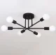 Loft Hanging Ceiling Lamp, 6 Bulbs, Black
