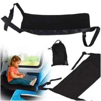 Kids Travel Bed Hammock for Airplane and Train, Black